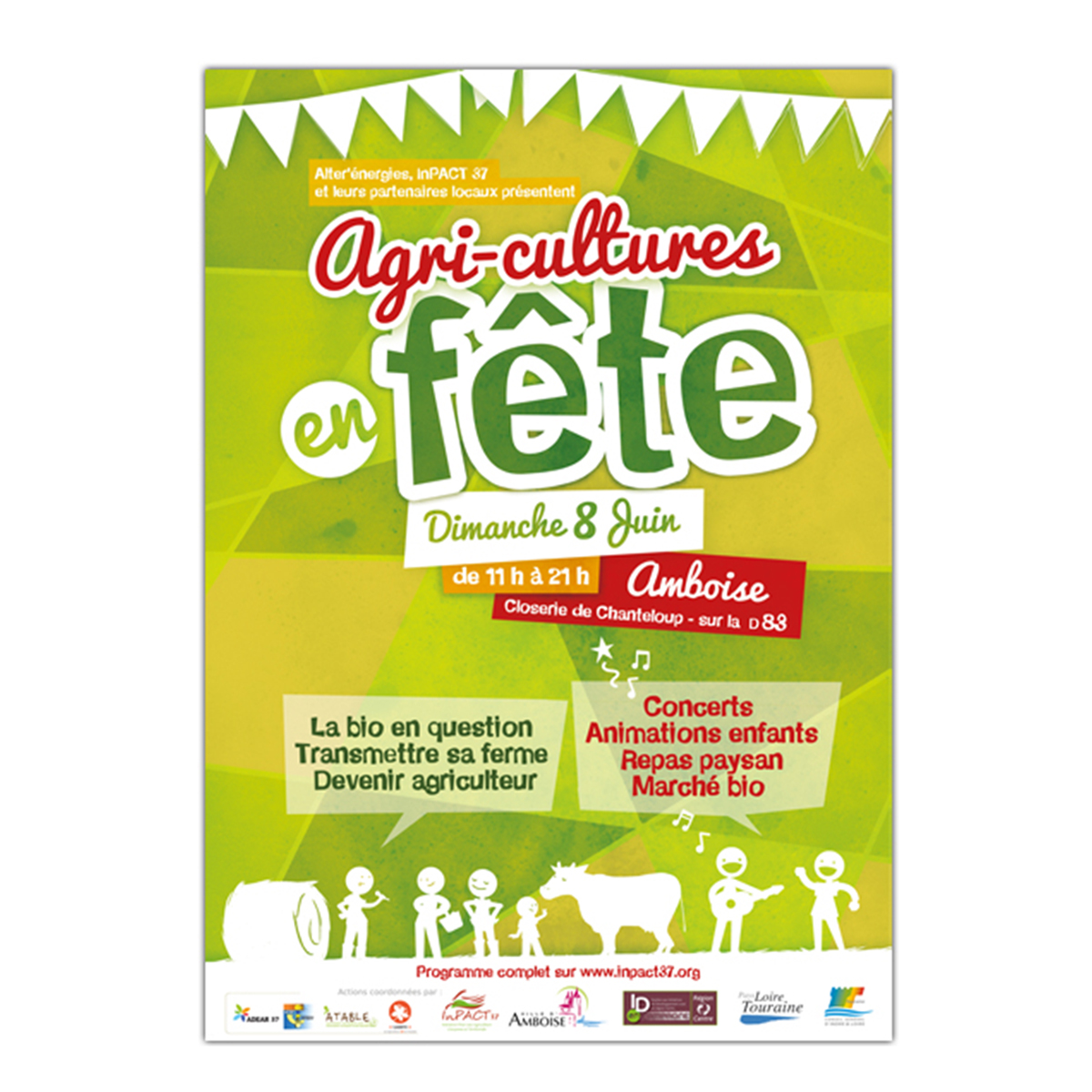 Affiche Agri-cultures en fête Nepsie - graphiste Illustratrice Tours et Amboise
